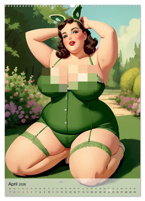 Pin up Girls Heiße Kurven mit Retro Charme (CALVENDO Wandkalender 2026)