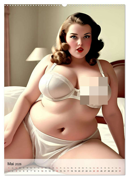 Pin up Girls Heiße Kurven mit Retro Charme (CALVENDO Wandkalender 2026)