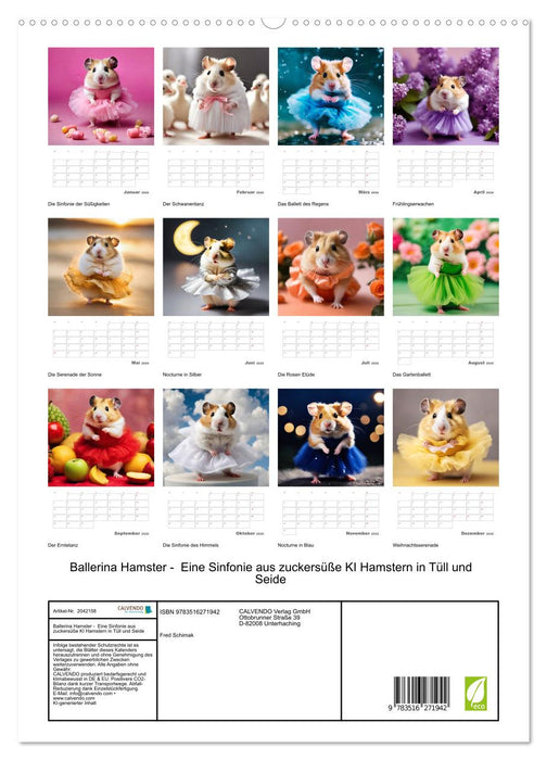 Ballerina Hamster - Eine Sinfonie aus zuckersüße KI Hamstern in Tüll und Seide (CALVENDO Premium Wandkalender 2026)