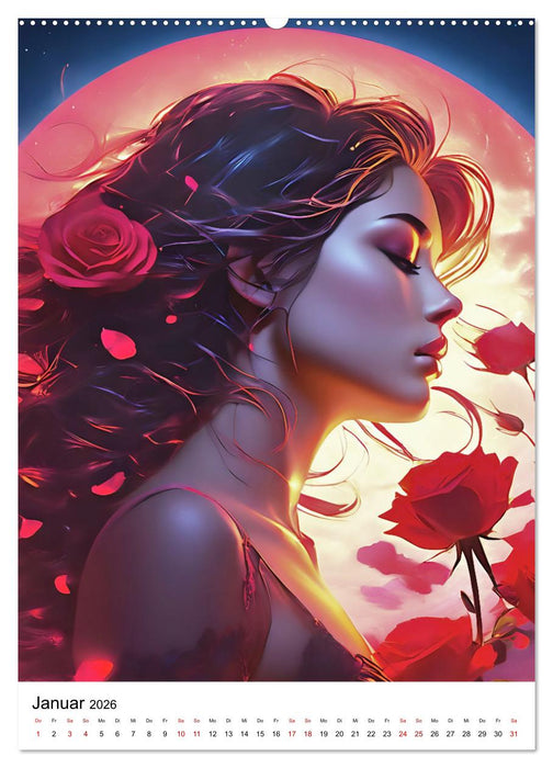 Silhouetten der Mondgöttinnen (CALVENDO Premium Wandkalender 2026)