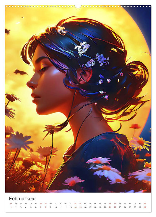 Silhouetten der Mondgöttinnen (CALVENDO Premium Wandkalender 2026)