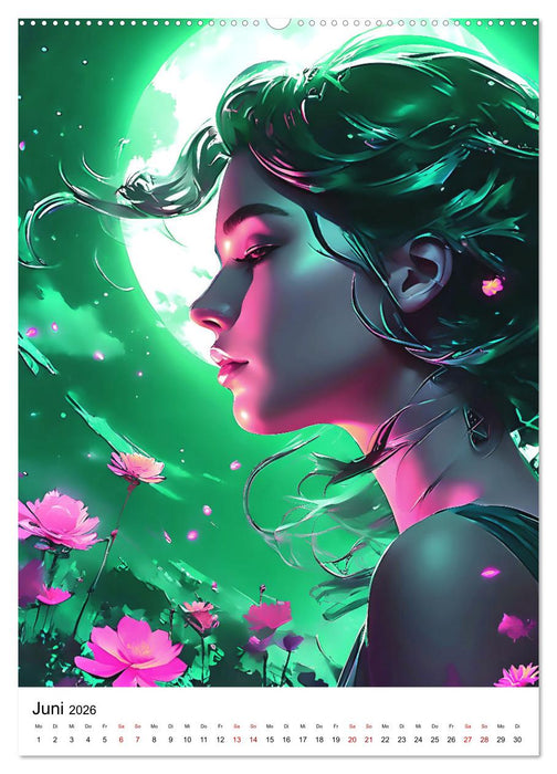 Silhouetten der Mondgöttinnen (CALVENDO Premium Wandkalender 2026)