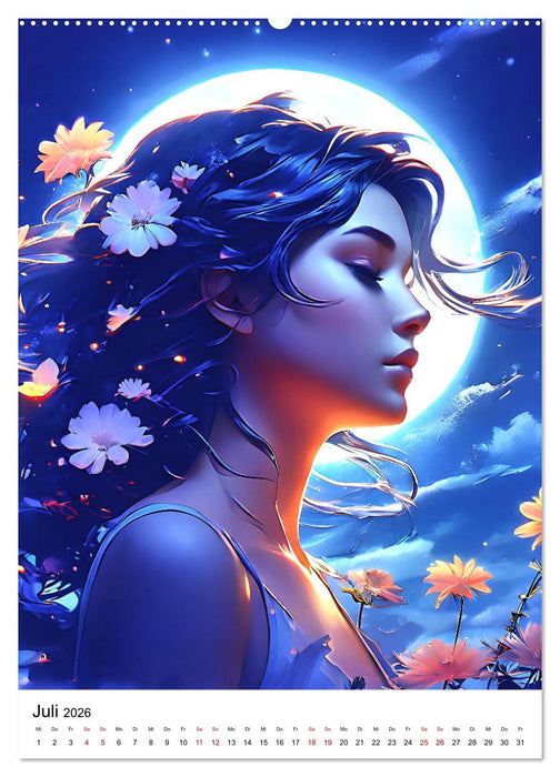 Silhouetten der Mondgöttinnen (CALVENDO Premium Wandkalender 2026)