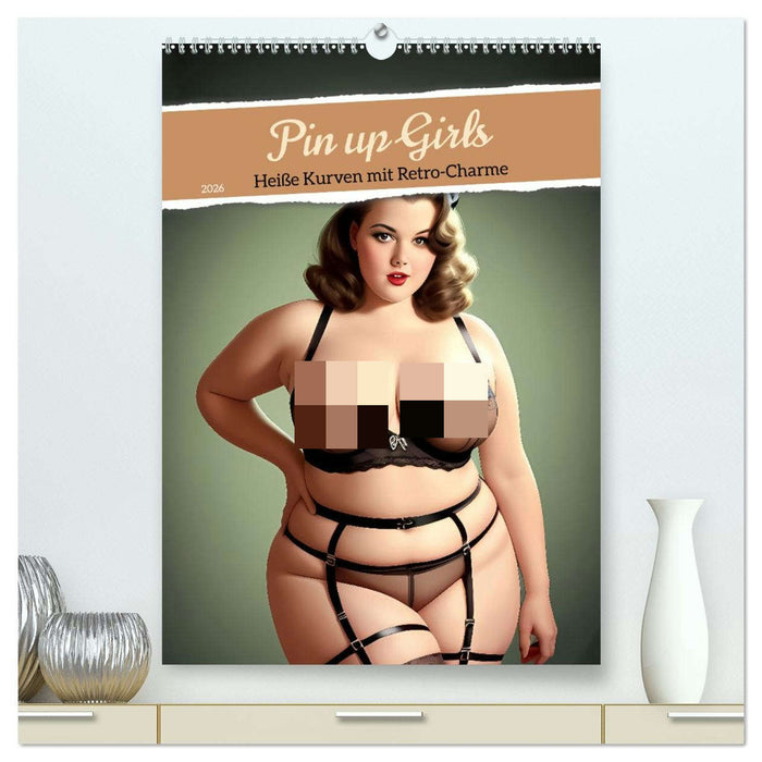 Pin up Girls Heiße Kurven mit Retro Charme (CALVENDO Premium Wandkalender 2026)