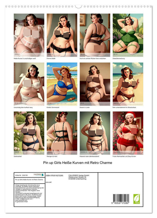 Pin up Girls Heiße Kurven mit Retro Charme (CALVENDO Premium Wandkalender 2026)