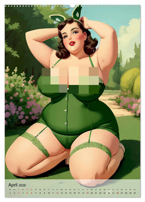 Pin up Girls Heiße Kurven mit Retro Charme (CALVENDO Premium Wandkalender 2026)