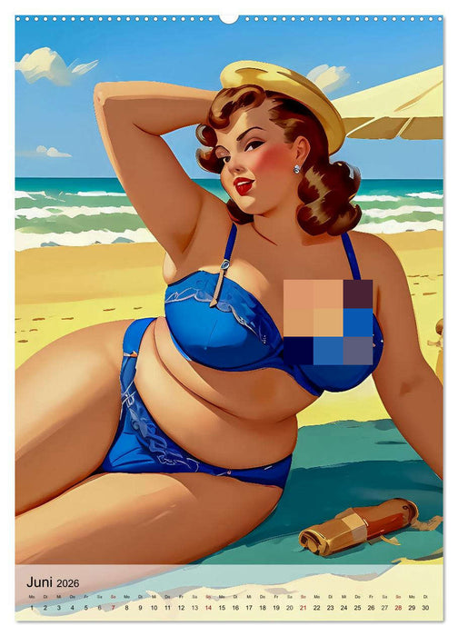 Pin up Girls Heiße Kurven mit Retro Charme (CALVENDO Premium Wandkalender 2026)