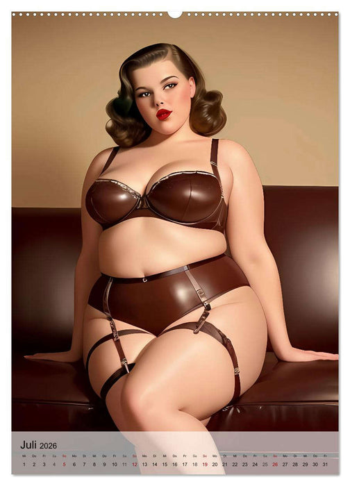 Pin up Girls Heiße Kurven mit Retro Charme (CALVENDO Premium Wandkalender 2026)