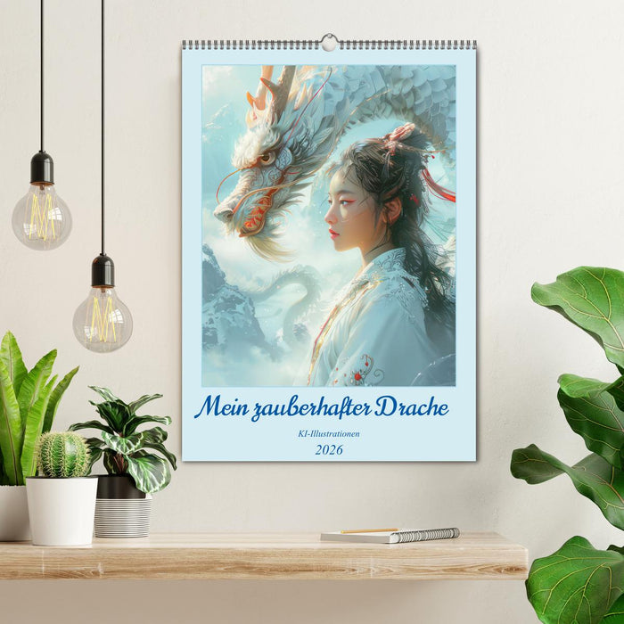 Mein zauberhafter Drache – KI-Illustrationen (CALVENDO Wandkalender 2026)