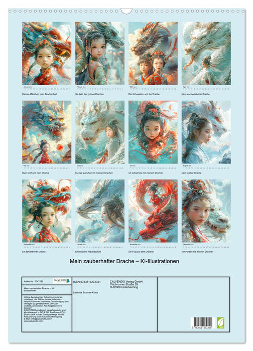 Mein zauberhafter Drache – KI-Illustrationen (CALVENDO Wandkalender 2026)