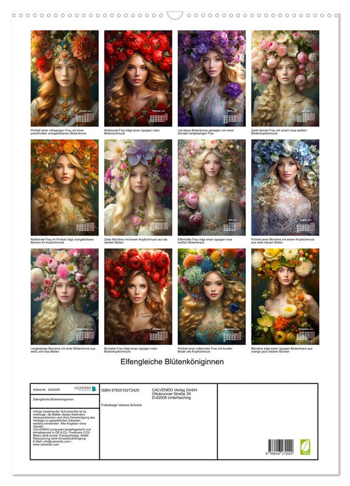 Elfengleiche Blütenköniginnen (CALVENDO Wandkalender 2026)