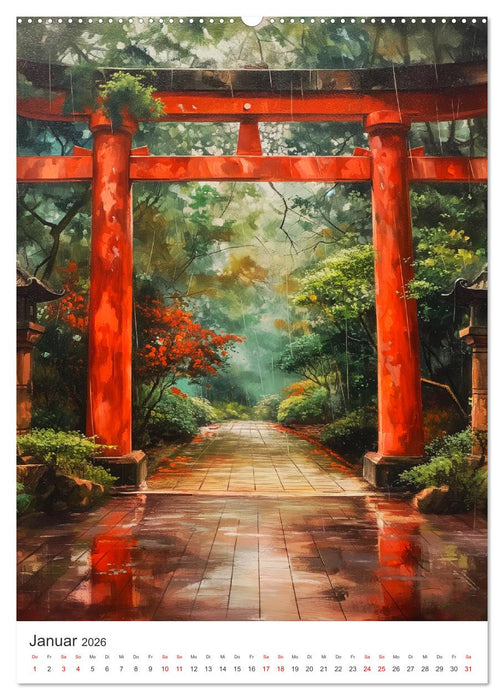 Japan. Impressionen im Aquarell-Stil (CALVENDO Wandkalender 2026)