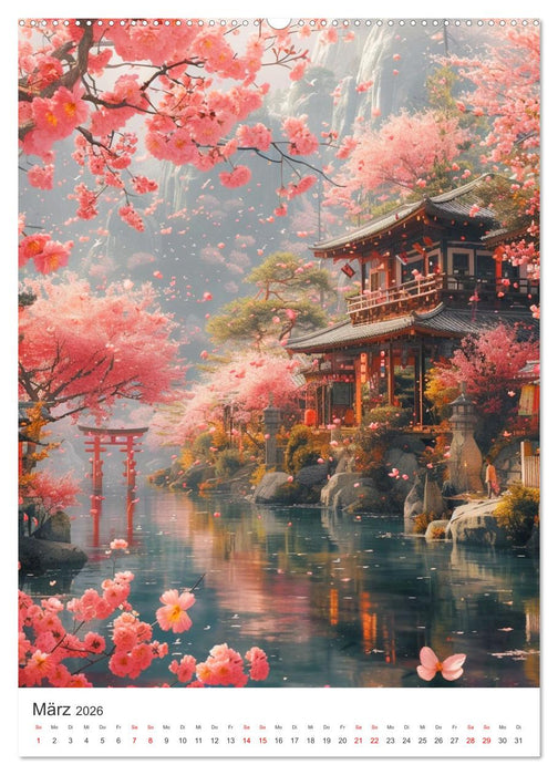 Japan. Impressionen im Aquarell-Stil (CALVENDO Wandkalender 2026)