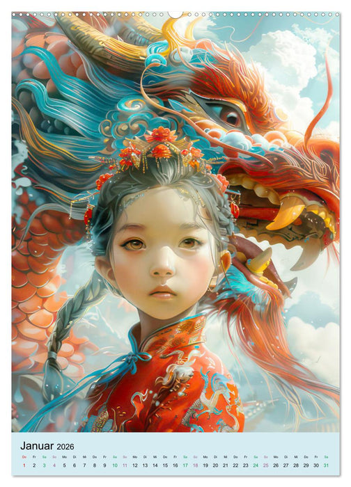 Mein zauberhafter Drache – KI-Illustrationen (CALVENDO Premium Wandkalender 2026)