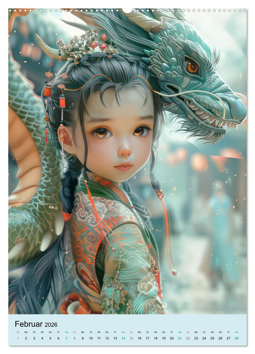Mein zauberhafter Drache – KI-Illustrationen (CALVENDO Premium Wandkalender 2026)