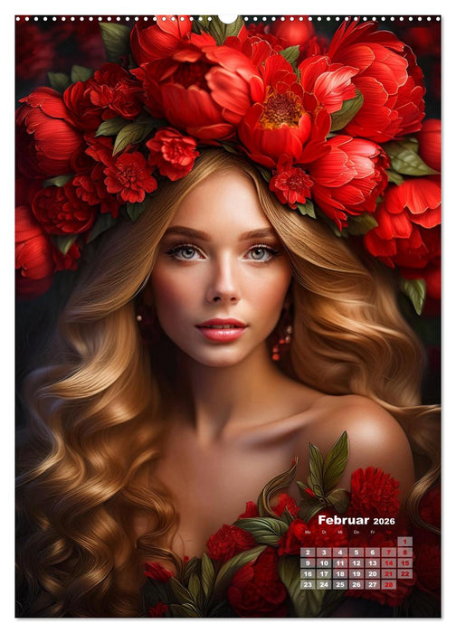 Elfengleiche Blütenköniginnen (CALVENDO Premium Wandkalender 2026)