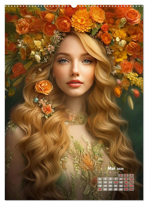 Elfengleiche Blütenköniginnen (CALVENDO Premium Wandkalender 2026)