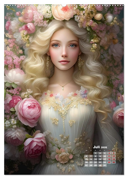 Elfengleiche Blütenköniginnen (CALVENDO Premium Wandkalender 2026)