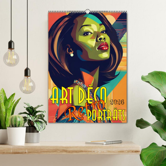 Art Deco Retro Porträts (CALVENDO Wandkalender 2026)