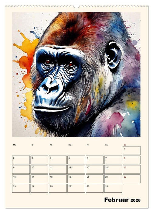 Schimpansen & Gorillas (CALVENDO Wandkalender 2026)