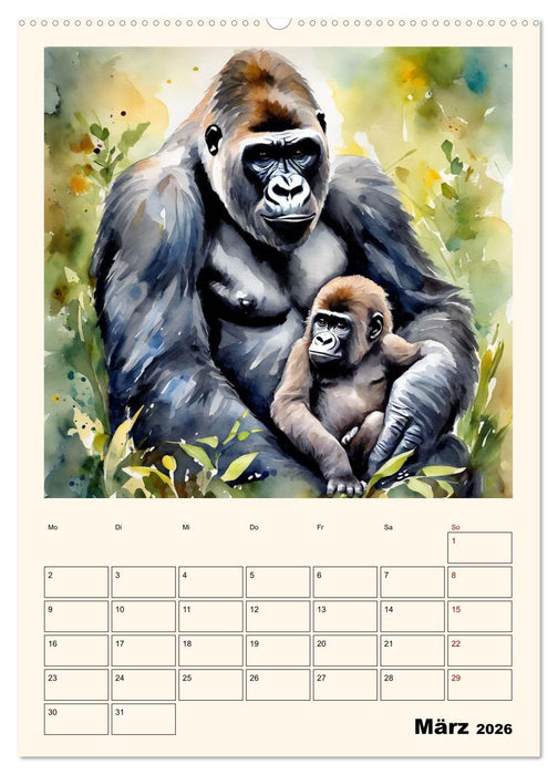 Schimpansen & Gorillas (CALVENDO Wandkalender 2026)