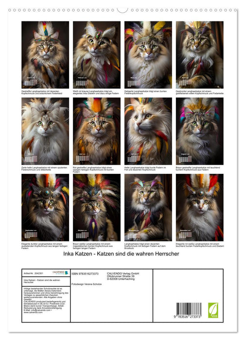 Inka Katzen - Katzen sind die wahren Herrscher (CALVENDO Premium Wandkalender 2026)