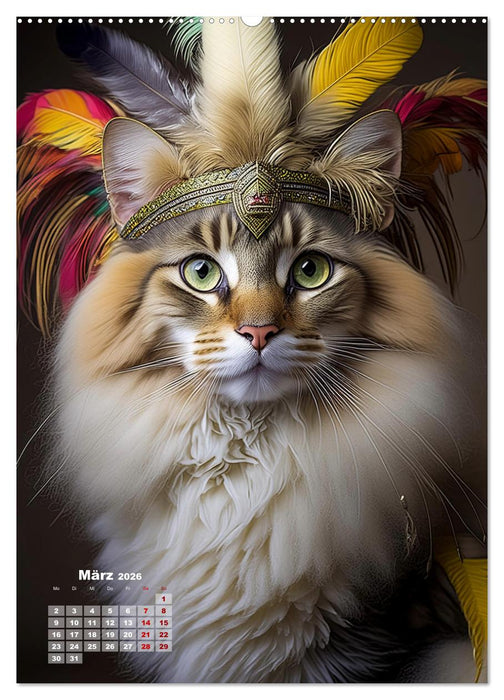 Inka Katzen - Katzen sind die wahren Herrscher (CALVENDO Premium Wandkalender 2026)