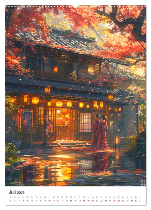 Japan. Impressionen im Aquarell-Stil (CALVENDO Premium Wandkalender 2026)