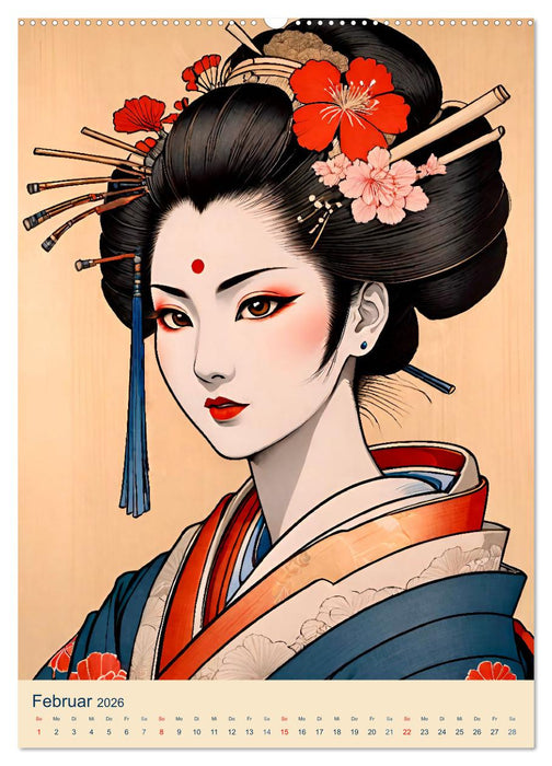 Japanische Geishas (CALVENDO Wandkalender 2026)