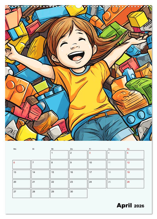 Coole Manga Kids. Lustige Abenteuer im Pixelreich (CALVENDO Wandkalender 2026)