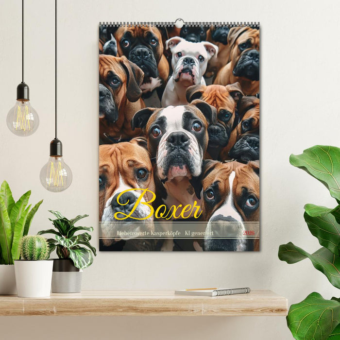 Boxer - Liebenswerte Kasperköpfe (CALVENDO Wandkalender 2026)