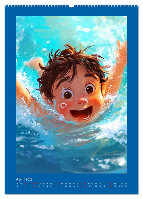 Anime Kids. Outdoor Kinderspaß und Sport (CALVENDO Premium Wandkalender 2026)