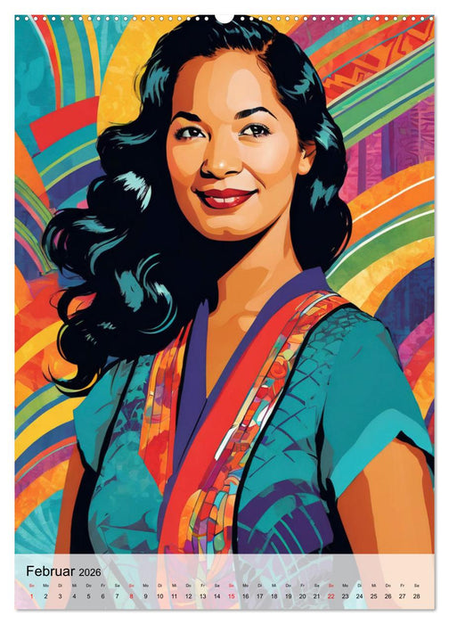 Art Deco Retro Porträts (CALVENDO Premium Wandkalender 2026)