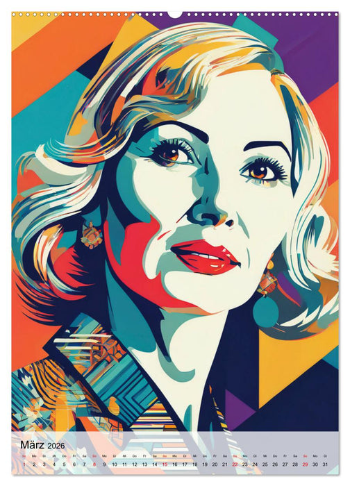 Art Deco Retro Porträts (CALVENDO Premium Wandkalender 2026)