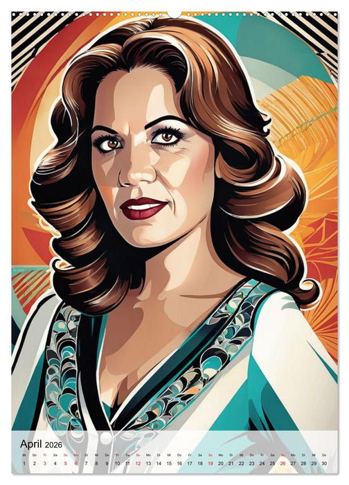 Art Deco Retro Porträts (CALVENDO Premium Wandkalender 2026)