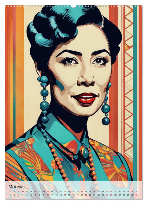 Art Deco Retro Porträts (CALVENDO Premium Wandkalender 2026)