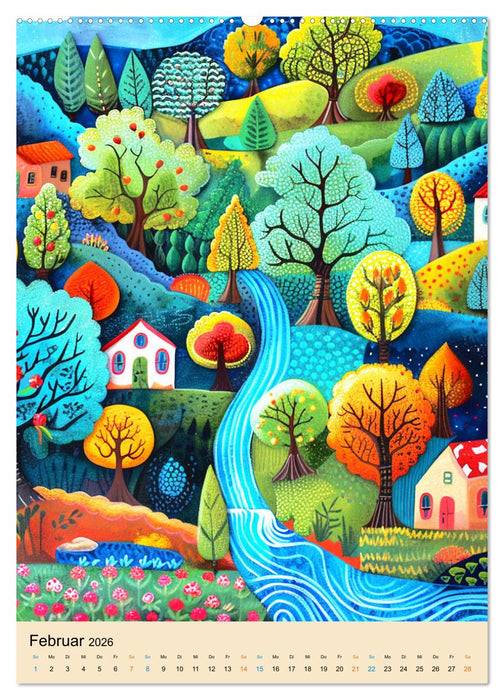 Bunte naive reise (CALVENDO Wandkalender 2026)