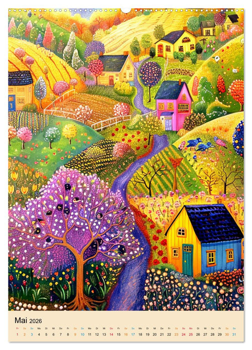 Bunte naive reise (CALVENDO Wandkalender 2026)