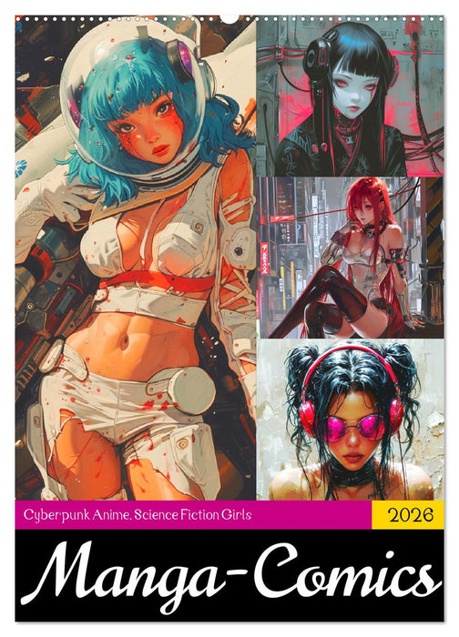 Manga-Comics. Cyberpunk Anime. Science Fiction Girls (CALVENDO Wandkalender 2026)