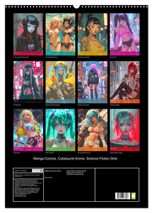 Manga-Comics. Cyberpunk Anime. Science Fiction Girls (CALVENDO Wandkalender 2026)