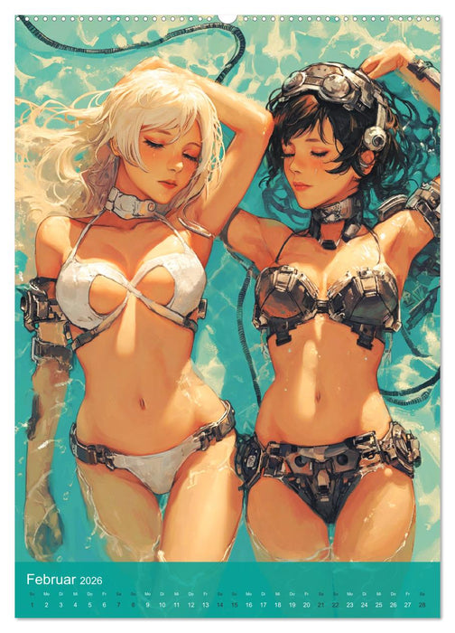 Manga-Comics. Cyberpunk Anime. Science Fiction Girls (CALVENDO Wandkalender 2026)