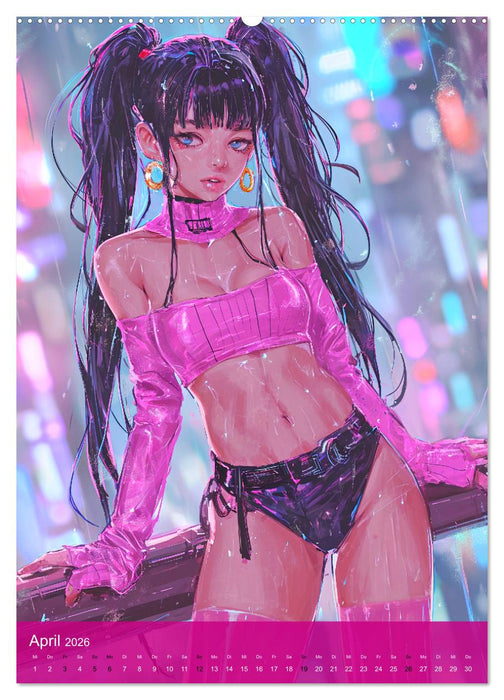 Manga-Comics. Cyberpunk Anime. Science Fiction Girls (CALVENDO Wandkalender 2026)