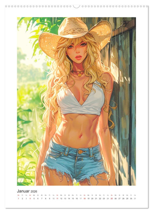 Manga-Girls. Coole Comics mit Ausstrahlungskraft (CALVENDO Wandkalender 2026)