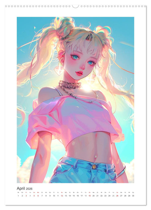Manga-Girls. Coole Comics mit Ausstrahlungskraft (CALVENDO Wandkalender 2026)