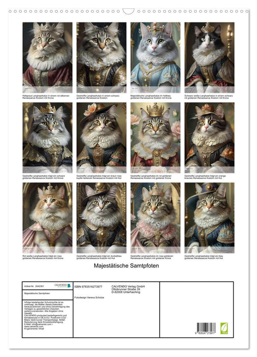 Majestätische Samtpfoten (CALVENDO Wandkalender 2026)