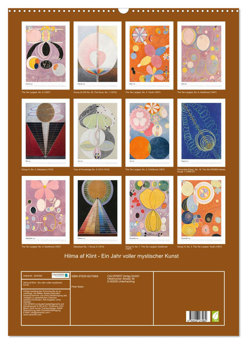 Hilma af Klint - Ein Jahr voller mystischer Kunst (CALVENDO Wandkalender 2026)