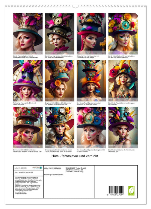 Hüte - fantasievoll und verrückt (CALVENDO Premium Wandkalender 2026)