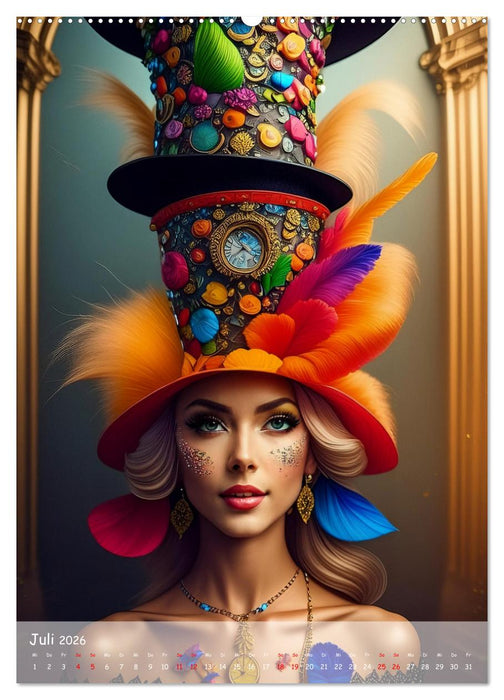 Hüte - fantasievoll und verrückt (CALVENDO Premium Wandkalender 2026)