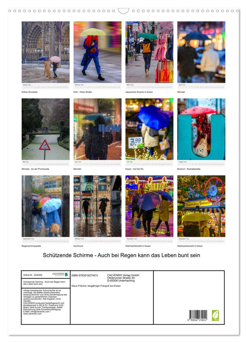 Schützende Schirme - Auch bei Regen kann das Leben bunt sein (CALVENDO Wandkalender 2026)