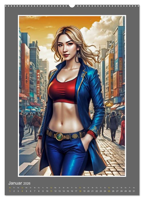 Manga Girlpower (CALVENDO Premium Wandkalender 2026)